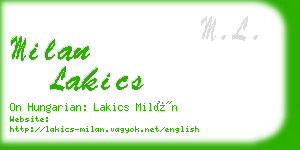 milan lakics business card